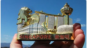 新加坡当地购买纪念品摆件singapo便签名片包装盒