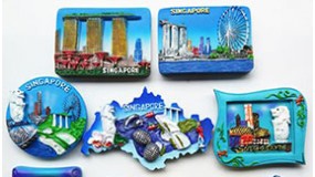 新加坡冰箱贴特色旅游纪念品手绘树脂3d立体浮雕磁铁留言贴